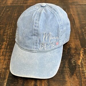 Blue 'Mama Bear' Embroidered Cap